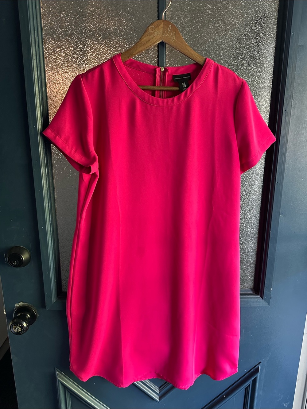 Adrienne Vittadini Fuchsia Short Sleeve Tunic Dress